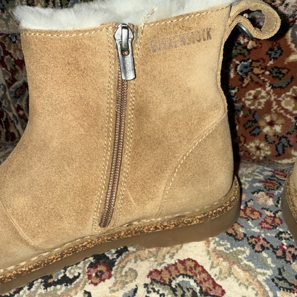 Birkenstock Melrose Genuine Shearling Tan Suede Boots - Picture 2 of 5
